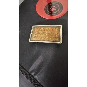 Estate Western Belt Buckle Silver and Copper 1.5 inch